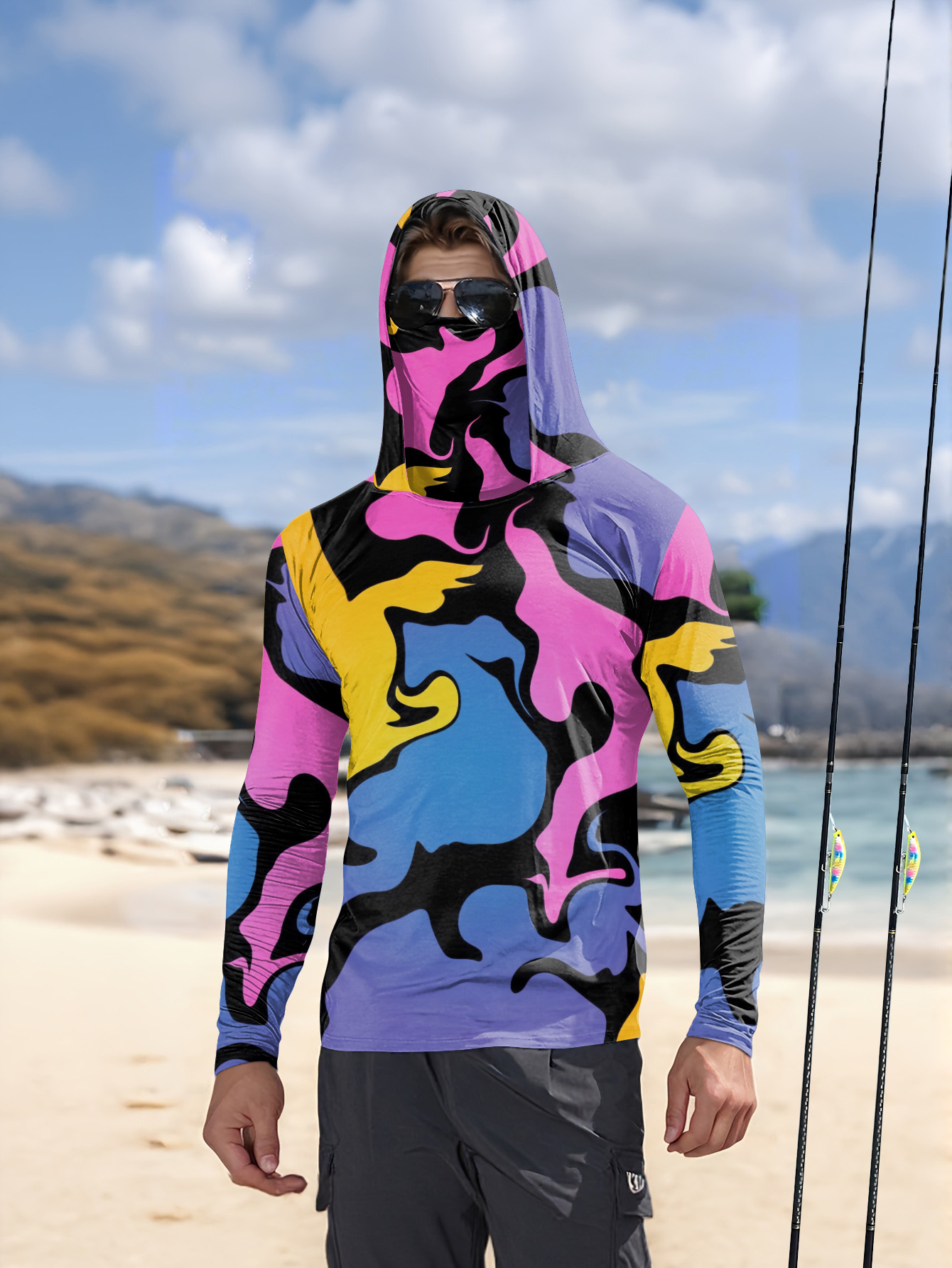 Hunting & Outdoor Supplies - Kaos hoodie mancing pria lengan panjang,