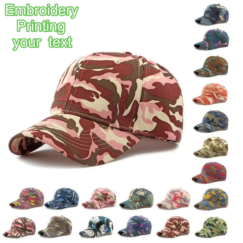 Outdoor Hunting Logo - Topi Bisbol Kamuflase Unisex yang Dapat
