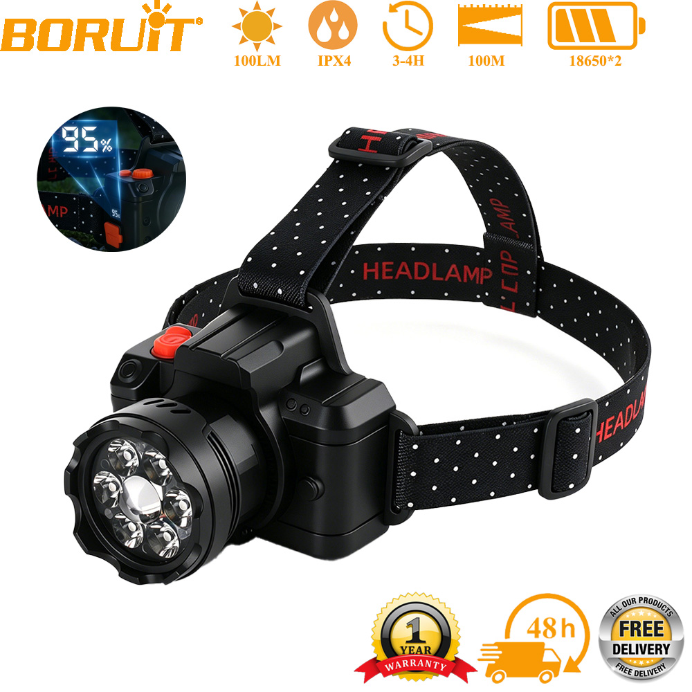 Outdoor Hunting Bike - BORUiT 7 LED Lampu Kepala Induksi