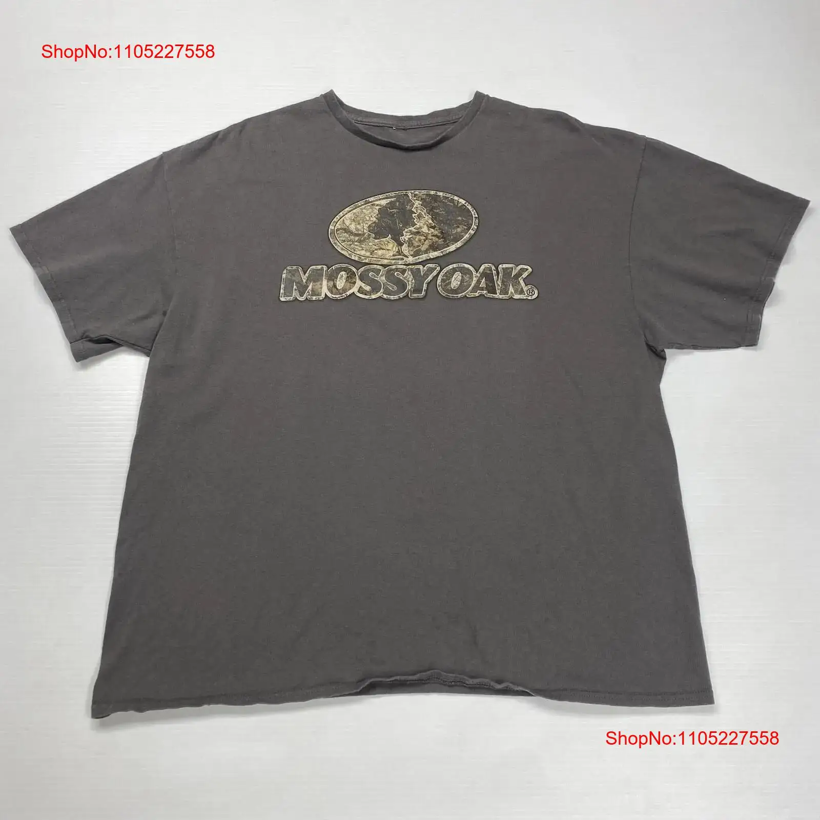 Outdoor Hunting Logo - Kaos Pria Mossy Oak M Abu-abu