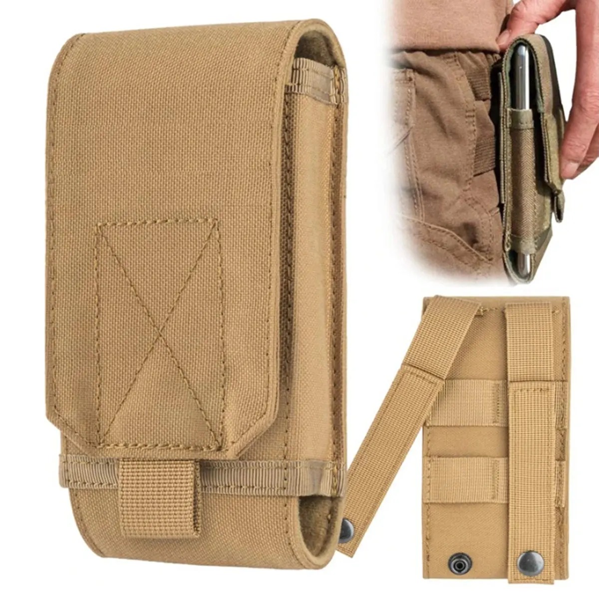 Outdoor Hunting Belt - Kantong Laser Molle Taktis untuk Ponsel,