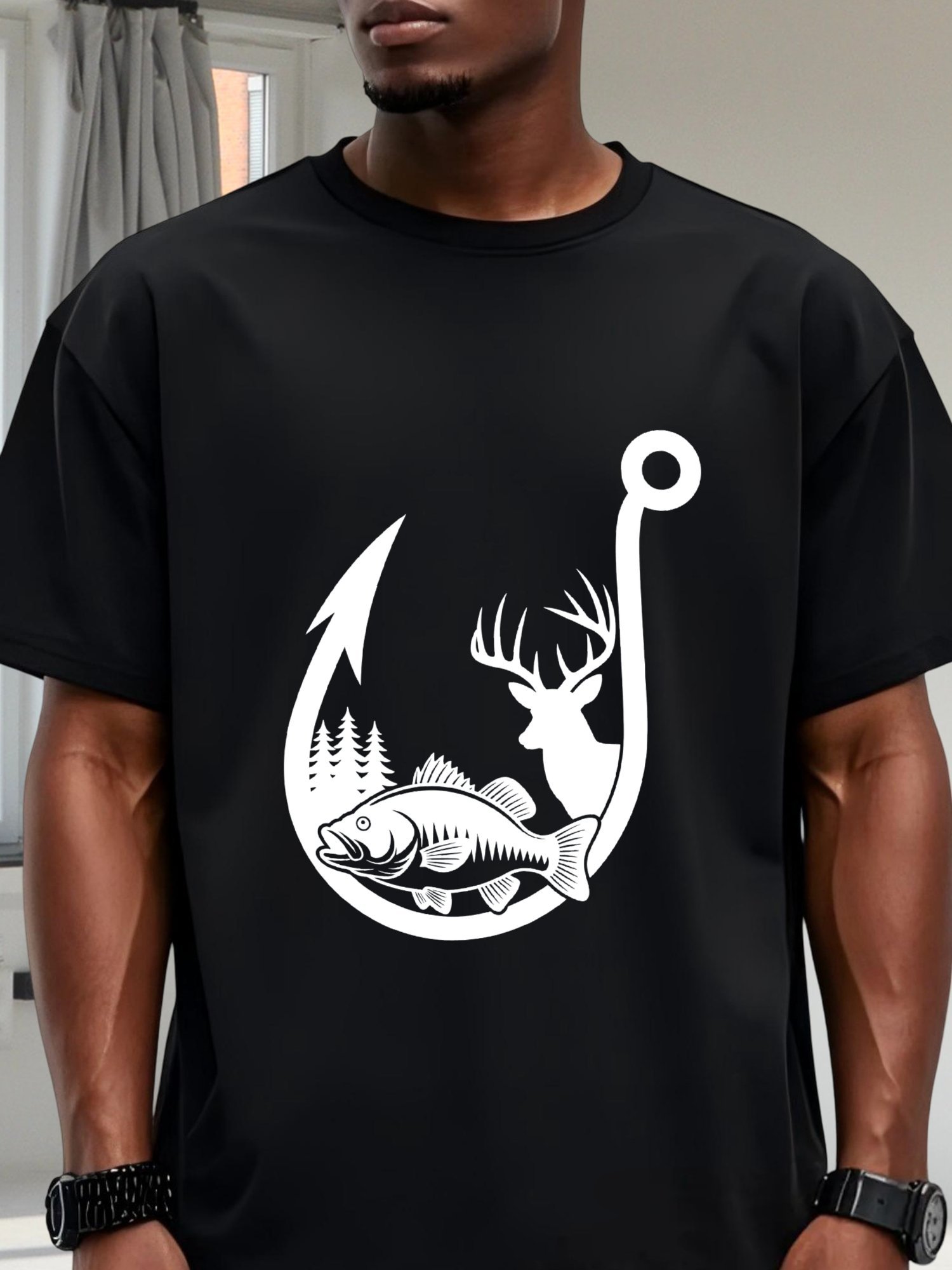 Kaos Lengan Pendek dengan Kuti - Hunting Quotes ulasan dan harga
